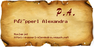 Pöpperl Alexandra névjegykártya